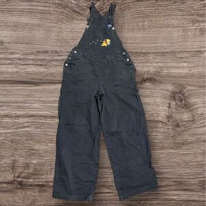 Vintage Women's Sz L Disney Winnie the Pooh Overall Bibs Pants 29" Inseam‎ Black